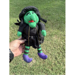 Nylon WICKED WITCH 90s Green Plush Doll Figure Toy HALLOWEEN Puff 1994 VTG 14”